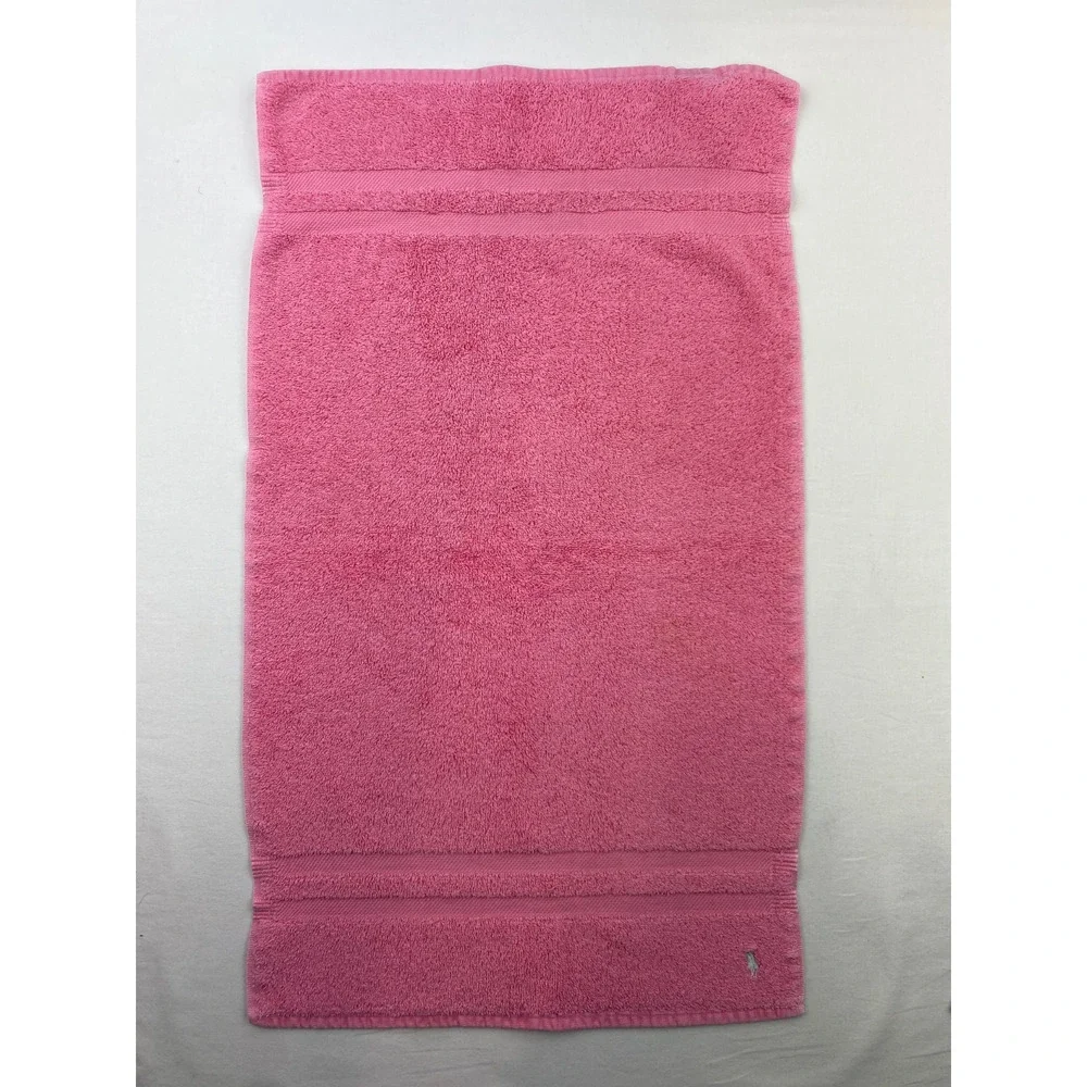 RALPH LAUREN Home Hand Towel Set of 2 Loop Cotton Terry Pink USA 16